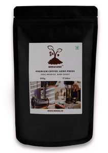 MokkaFarms Premium 100% Pure Arabica/ Robusta/ Blend Ground Coffee - Aero Press | Fresh & Single Origin | Plantation A/AA Beans | Rich, Flavourful & Aromatic | One Way Valve Zip-Lock Bag |