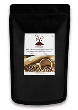 Load image into Gallery viewer, MokkaFarms Traditional South Indian Filter Coffee - Decadence Coffee | 53% Coffee, 47% Chicory | Fresh Roast &amp; Ground, Strong, Flavour | Farm to Fork, Estate Coffee | One-way Valve Zip-lock Bag |