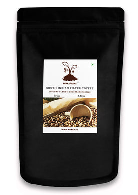 MokkaFarms Traditional South Indian Filter Coffee - Exuberance Coffee | 90% Coffee, 10% Chicory | Fresh Roast & Ground, Strong, Flavour | Farm to Fork, Estate Coffee | One-way Valve Zip-lock Bag |