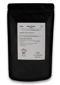 MokkaFarms Premium 100% Pure Arabica/ Robusta/ Blend Ground Coffee - Moka Pot | Fresh & Single Origin | Plantation A/AA Beans | Rich, Flavourful & Aromatic | One Way Valve Zip-Lock Bag |