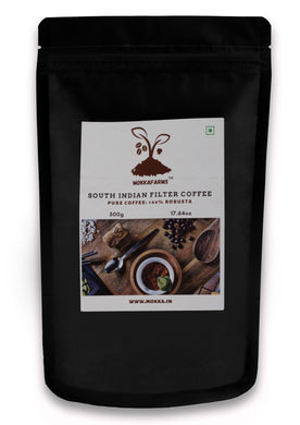 MokkaFarms Robusta South Indian Filter Coffee | 100% Robusta Blend | 0% Chicory | Rich, Flavourful & Aromatic | Farm to Fork | Freshly Roast & Ground, Single Origin Coffee | One-way Valve Zip-lock Bag/ Pouch |